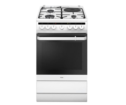 Kuchenka gazowo-elektryczna AMICA 58ME4.38HZpMs(W) Termoobieg, Czyszczenie Parowe, EasyClean, 50cm